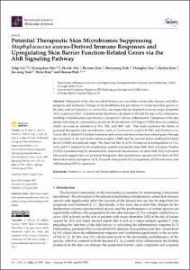 Potential Therapeutic Skin Microbiomes Suppressing Staphylococcus aureus-Derived Immune Responses and Upregulating Skin Barrier Function-Related Genes via the AhR Signaling Pathway