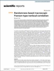 Randomness-based macroscopic Franson-type nonlocal correlation