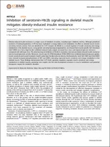 Inhibition of serotonin-Htr2b signaling in skeletal muscle mitigates obesity-induced insulin resistance