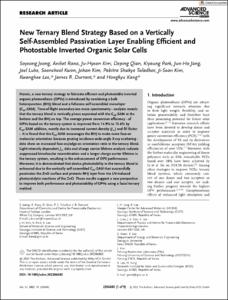 New Ternary Blend Strategy Based on a Vertically Self-Assembled Passivation Layer Enabling Efficient and Photostable Inverted Organic Solar Cells