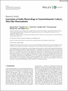 Generation of Stable Photovoltage in Nonstoichiometric CuBi2O4 Thin-Film Photocathodes