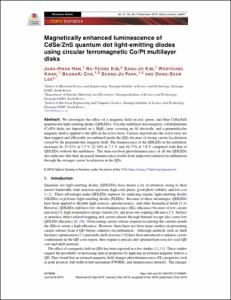 Magnetically enhanced luminescence of CdSe/ZnS quantum dot light-emitting diodes using circular ferromagnetic Co/Pt multilayer disks