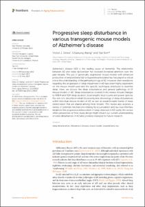 Progressive sleep disturbance in various transgenic mouse models of Alzheimer's disease