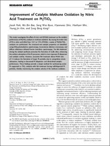 Improvement of Catalytic Methane Oxidation by Nitric Acid Treatment on Pt/TiO2