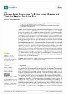 Informer-Based Temperature Prediction Using Observed and Numerical Weather Prediction Data