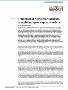 Prediction of Alzheimer's disease using blood gene expression data