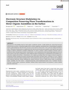Electronic Structure Modulation via Composition-Preserving Phase Transformations in Metal-Organic Assemblies on the Surface