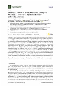 Beneficial effects of time-restricted eating on metabolic diseases: A systemic review and meta-analysis