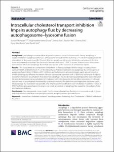 Intracellular cholesterol transport inhibition Impairs autophagy flux by decreasing autophagosome-lysosome fusion