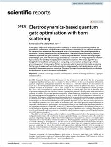 Electrodynamics-based quantum gate optimization with born scattering