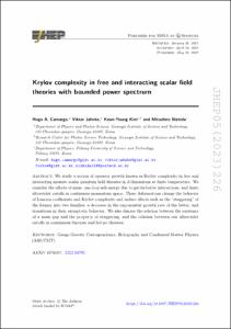 Krylov complexity in free and interacting scalar field theories with bounded power spectrum