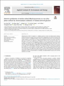 Selective production of market-valued dihydroxyacetone on two alloy phase surfaces by electrocatalytic oxidation of biomass-derived glycerol