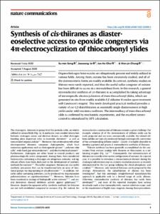Synthesis of cis-thiiranes as diastereoselective access to epoxide congeners via 4 pi-electrocyclization of thiocarbonyl ylides