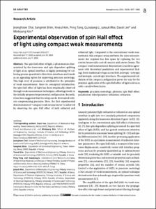 Experimental observation of spin Hall effect of light using compact weak measurements