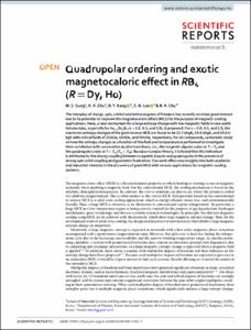 Quadrupolar ordering and exotic magnetocaloric effect in RB4 (R = Dy, Ho)