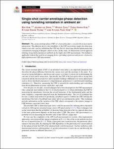 Single-shot carrier-envelope-phase detection using tunneling ionization in ambient air