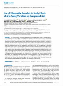 Use of Vibrotactile Bracelets to Study Effects of Arm Swing Variation on Overground Gait