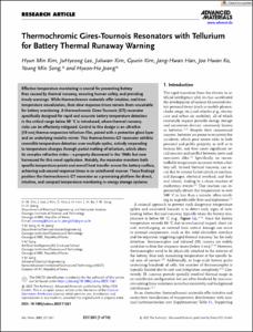 Thermochromic Gires-Tournois Resonators with Tellurium for Battery Thermal Runaway Warning