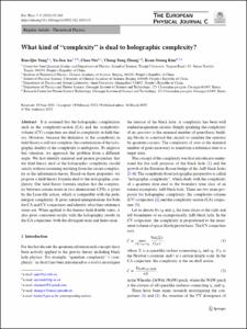 What kind of “complexity” is dual to holographic complexity?