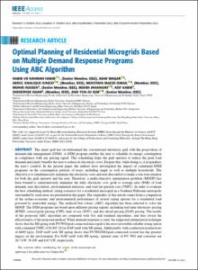 Optimal Planning of Residential Microgrids Based on Multiple Demand Response Programs Using ABC Algorithm