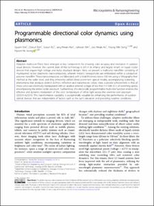 Programmable directional color dynamics using plasmonics