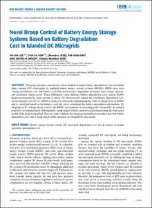 Novel Droop Control of Battery Energy Storage Systems Based on Battery Degradation Cost in Islanded DC Microgrids
