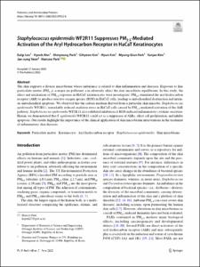 Staphylococcus epidermidis WF2R11 Suppresses PM2.5-Mediated Activation of the Aryl Hydrocarbon Receptor in HaCaT Keratinocytes