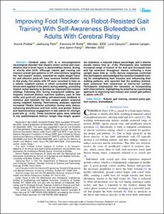 Improving Foot Rocker via Robot-Resisted Gait Training with Self-awareness Biofeedback in Adults with Cerebral Palsy