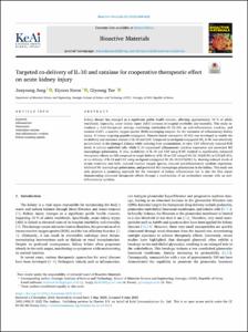 Targeted co-delivery of IL-10 and catalase for cooperative therapeutic effect on acute kidney injury