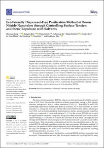 Eco-Friendly Dispersant-Free Purification Method of Boron Nitride Nanotubes through Controlling Surface Tension and Steric Repulsion with Solvents