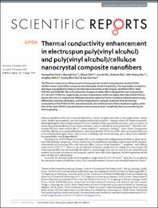 Thermal conductivity enhancement in electrospun poly(vinyl alcohol) and poly(vinyl alcohol)/cellulose nanocrystal composite nanofibers