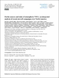 On the sources and sinks of atmospheric VOCs: an integrated analysis of recent aircraft campaigns over North America