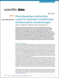 Plant phenotype relationship corpus for biomedical relationships between plants and phenotypes