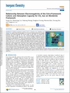 Relationship Between Electronegativity of the Extra-Framework Cations and Adsorption Capacity for CO2 Gas on Mordenite Framework