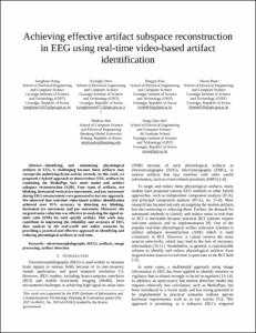 Achieving effective artifact subspace reconstruction in EEG using real-time video-based artifact identification