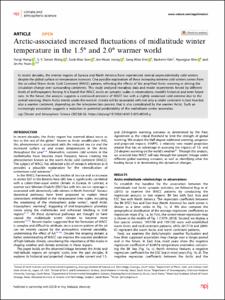 Arctic-associated increased fluctuations of midlatitude winter temperature in the 1.5 degrees and 2.0 degrees warmer world