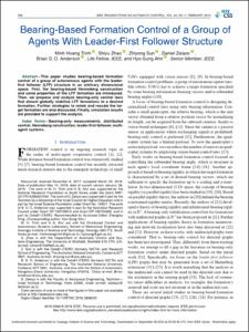Bearing-Based Formation Control of a Group of Agents With Leader-First Follower Structure