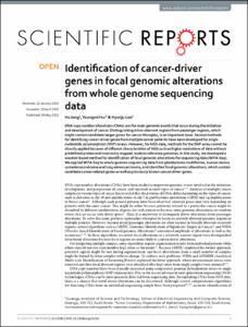 Identification of cancer-driver genes in focal genomic alterations from whole genome sequencing data