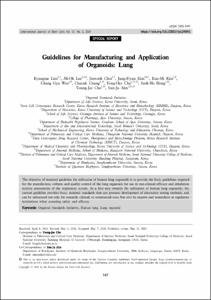 Guidelines for Manufacturing and Application of Organoids: Lung