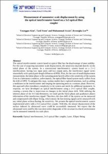 Measurement of nanometer scale displacement by using the optical interferometer based on a 3x3 optical fiber coupler