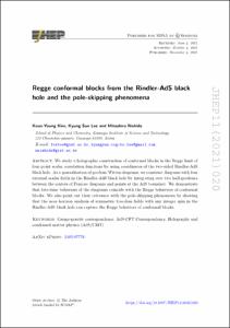 Regge conformal blocks from the Rindler-AdS black hole and the pole-skipping phenomena