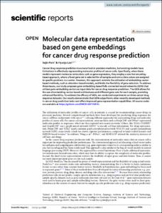 Molecular data representation based on gene embeddings for cancer drug response prediction