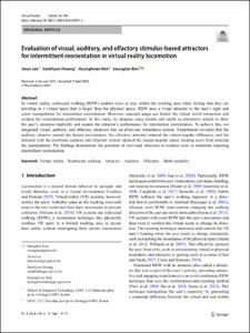 Evaluation of visual, auditory, and olfactory stimulus-based attractors for intermittent reorientation in virtual reality locomotion