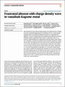 Frustrated phonon with charge density wave in vanadium Kagome metal