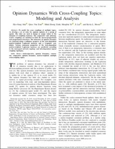 Opinion Dynamics with Cross-Coupling Topics: Modeling and Analysis
