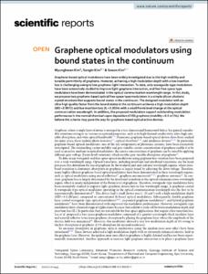 Graphene optical modulators using bound states in the continuum