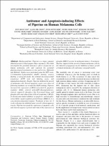 Antitumor and Apoptosis-inducing Effects of Piperine on Human Melanoma Cells