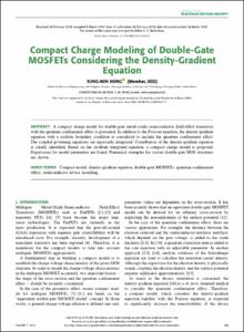 Compact Charge Modeling of Double-Gate MOSFETs Considering the Density-Gradient Equation