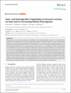 Inter- and Intraspecific Competition in Invasive Lactuca serriola and Co-Occurring Weedy Plant Species