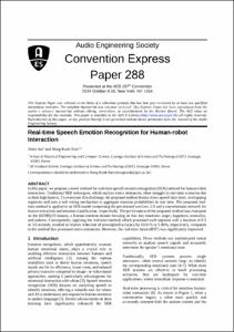 Real-time recognition of speech emotion for human-robot interaction
